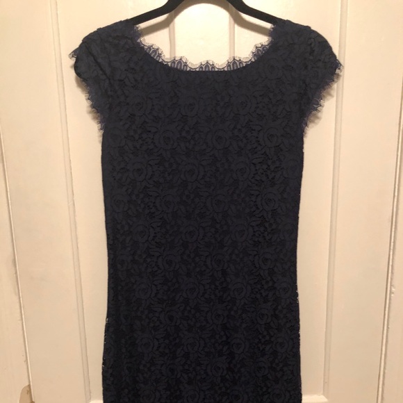 Diane Von Fusrtenberg Navy Lace Mini Dress NWT - Picture 1 of 3